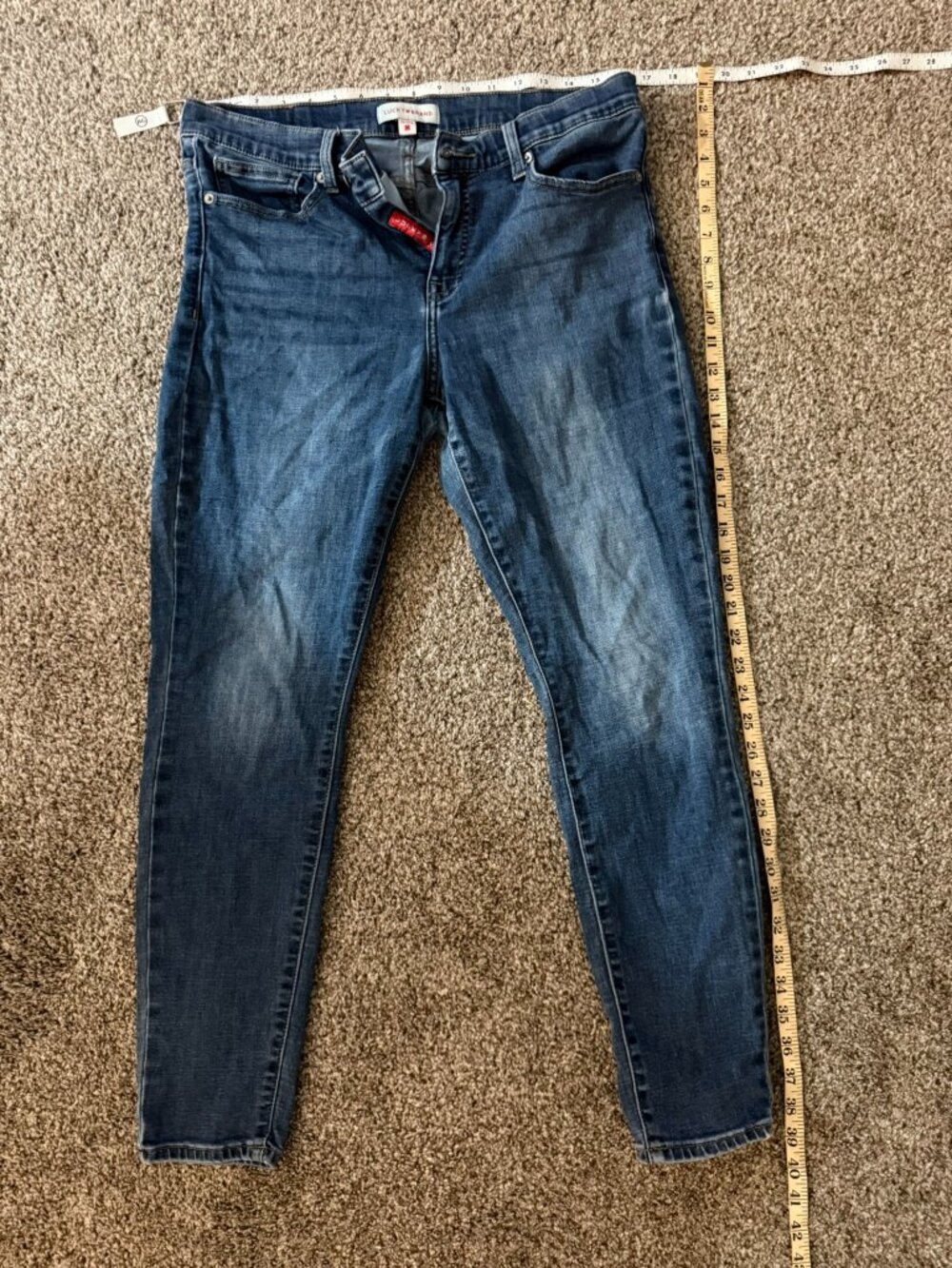 Lucky Brand Mid Rise Skinny Jeans Womens 14/32 R Medium Wash Stretch